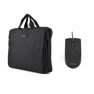 NILOX Maletín 15.6"Negro+Ratón USB 1000dpi