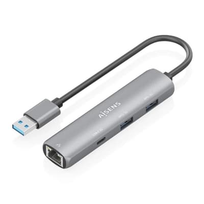 Aisens USB-A 3.0 Dock a RJ45 Hub 1xUSB-C 2xUSB-A