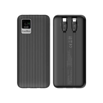 Coolbox PowerBank DP20 20000MAH LCD Negro Carg Ráp