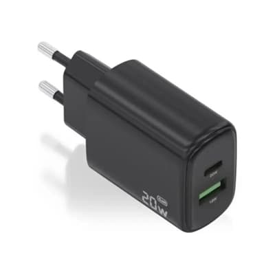 Aisens Cargador GaN 20W USB-C PD 3.0 USB-A QC3.0