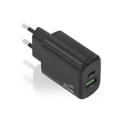 Aisens Cargador GaN 20W USB-C PD 3.0 USB-A QC3.0