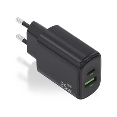Aisens Cargador GaN 25W USB-C PD 3.0 USB-A QC3.0