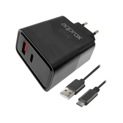 APPROX CARGADOR 65W QC 1 X USB A+ 1 X USB C+CABLE