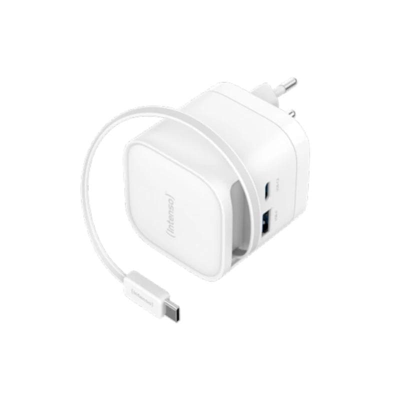 Intenso Cargador GaN W65ACIC retrctil Blanco