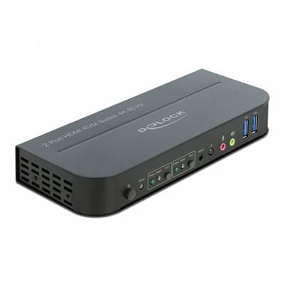 Delock Conmutador 2x HDMI KVM 4K 60 Hz con USB 3.0