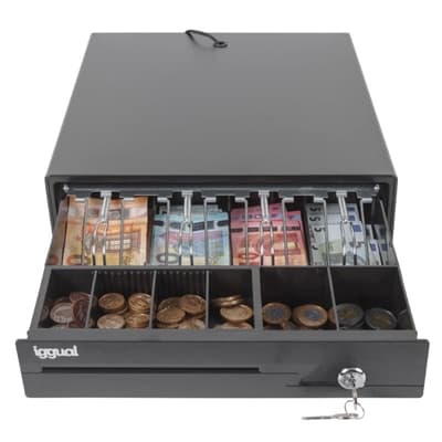 iggual Cajón Portamonedas IRON-10 38cm 4+6 negro