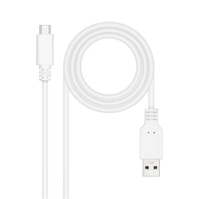 Nanocable Cable USB 2.0 3A USB-C-M/M 0.5M Blanco
