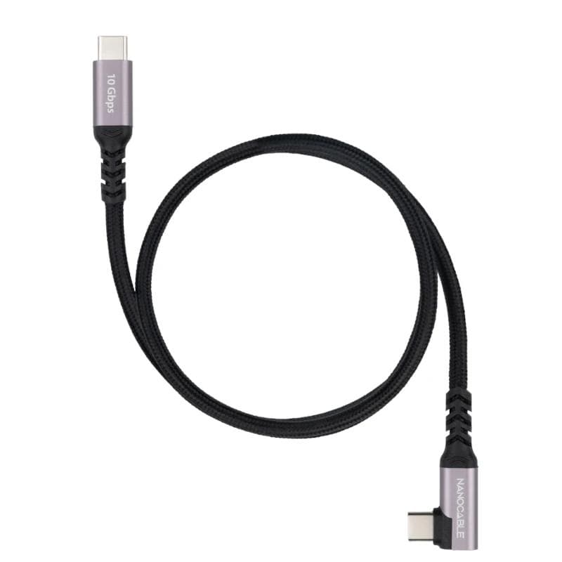 Nanocable Cable USB-C 3.2 GEN2 Acodado 100 W 0.5 M