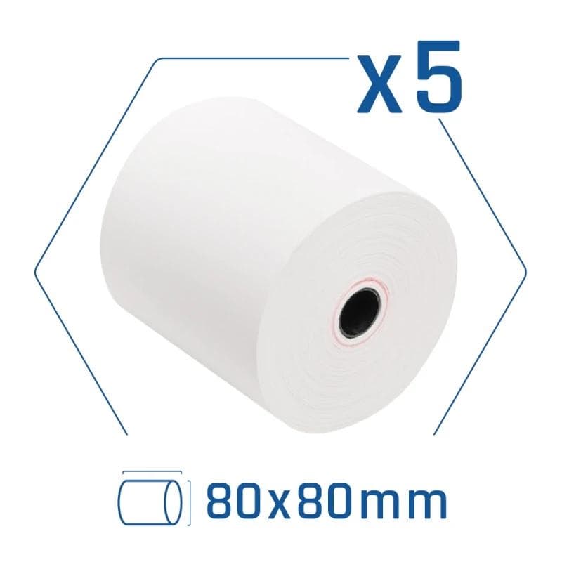 iggual Pack 5 rollos papel trmico sin BPA 80X80 mm