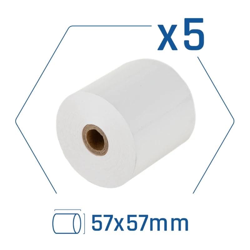 iggual Pack 5 rollos papel trmico sin BPA 57X57 mm