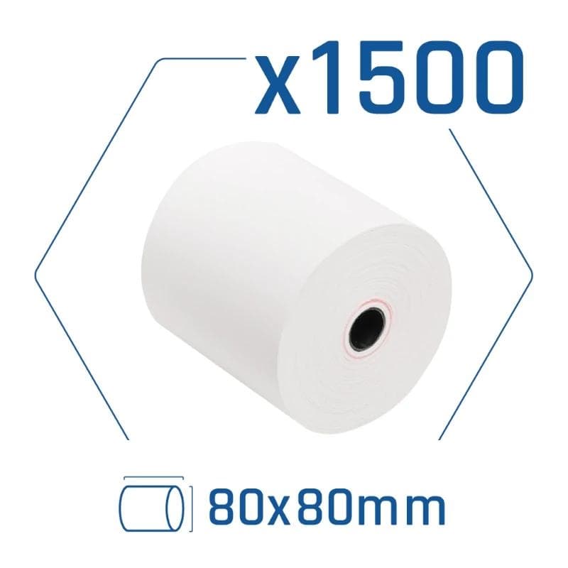 Pack 1500 rollos papel trmico sin BPA 80x80 mm