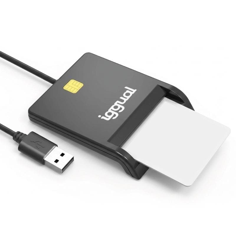 iggual Lector DNI SIP tarjetas ID USB 2.0 negro