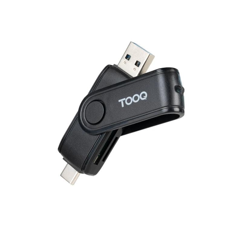 Tooq TQR-3003B Lector USB-C 2.0+USB-A 3.0 SD / TF