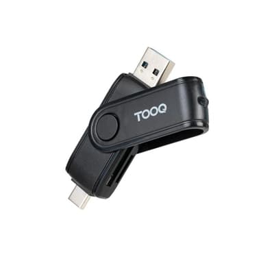Tooq TQR-3003B Lector USB-C 2.0+USB-A 3.0 SD/TF