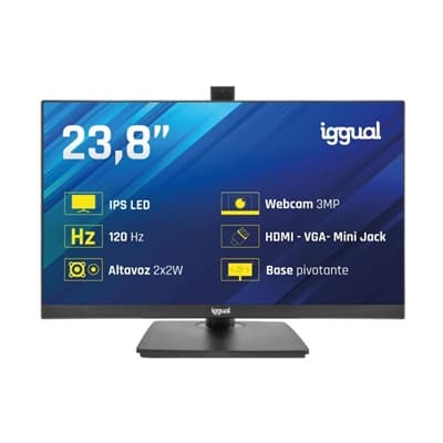iggual Monitor 24" 120Hz 1ms HDMI VGA MM AA webcam