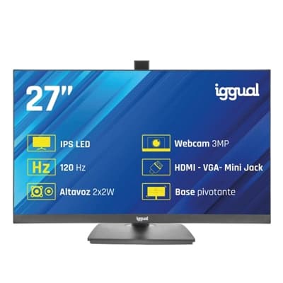 iggual Monitor 27" 120Hz 1ms HDMI VGA MM AA webcam