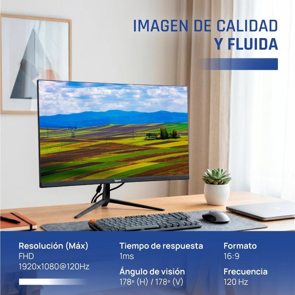 iggual Monitor 24" IPS 1ms FHD 120 Hz VGA HDMI MM