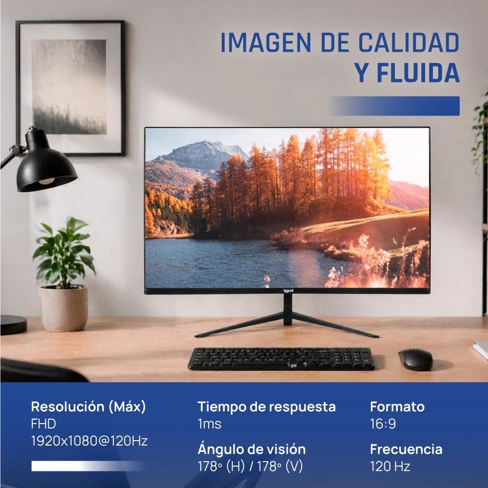 iggual Monitor 27" IPS 1ms FHD 120 Hz VGA HDMI MM