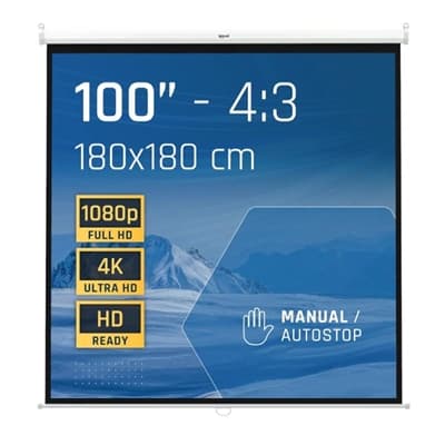 iggual Pantalla manual 1:1 100" 180x180 cm