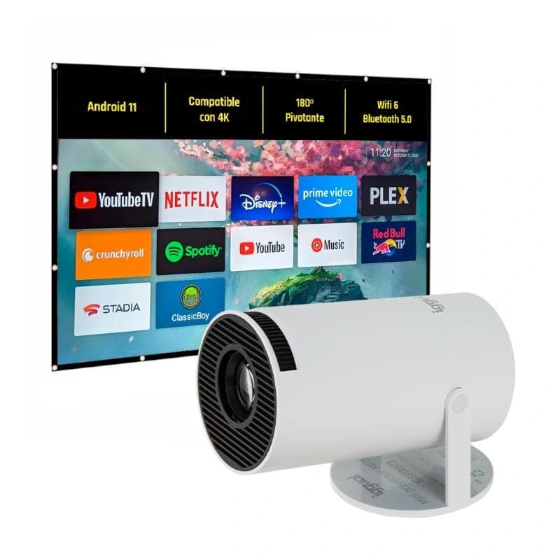 iggual Pack mini proyector + pantalla 100" plegabl