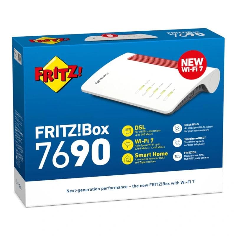 Fritz!Box 7690 Router WiFi7 4x4 Mesh 1x2,5Gb WAN - 4