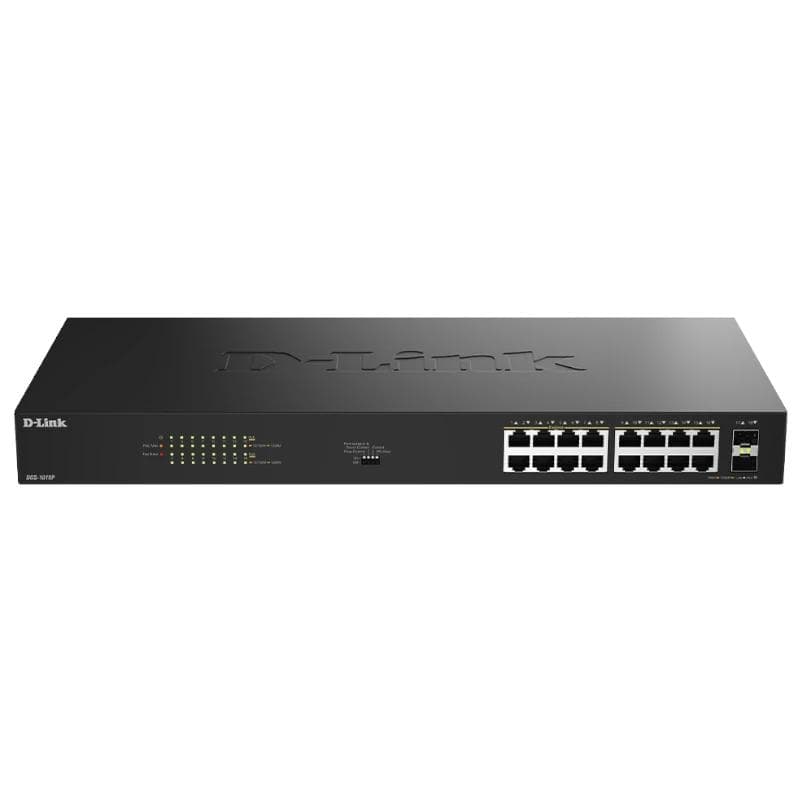 D-Link DGS-1018P / E Switch 16xGbE PoE+ 2xSFP