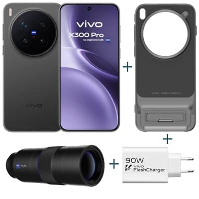 VIVO X300 Pro Black + funda + Teleobjetivo + ch90w