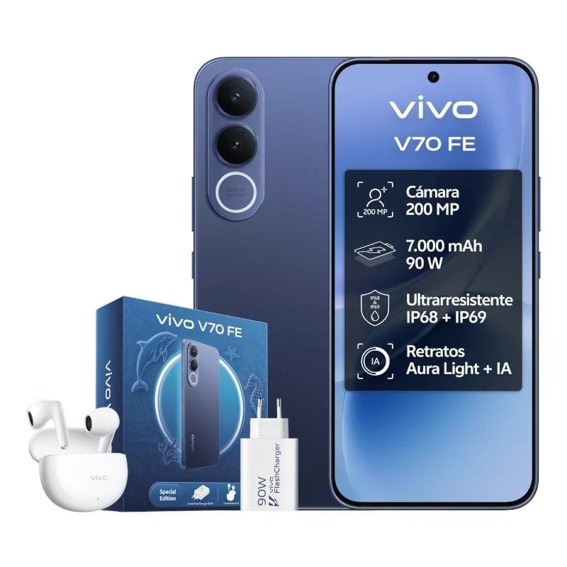 VIVO V70 FE 8 GB 256 GB Bundle Ch90 W+ Buds3 Blue