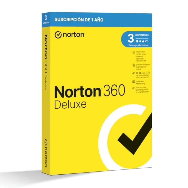 NORTON 360 Deluxe 25 GB ES 1us 3 dispositivos 1A