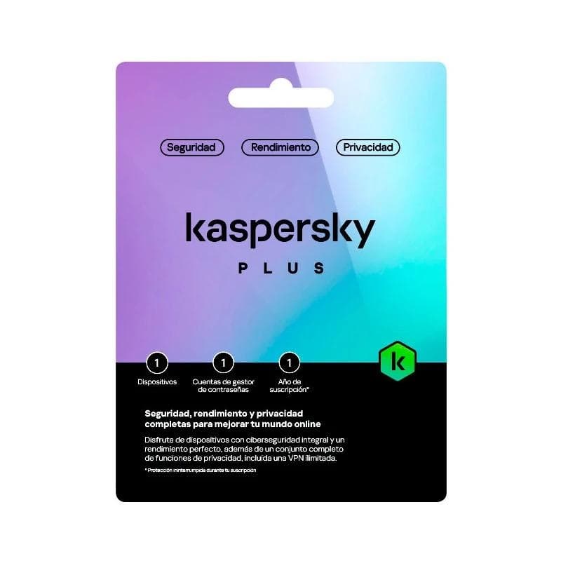 Kaspersky Plus 1L / 1A+ regalo tarj.Monedero