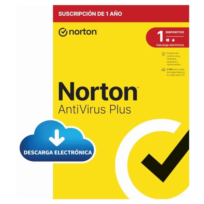 NORTON ANTIVIRUS PLUS 2 GB ES 1L / 1A ESD