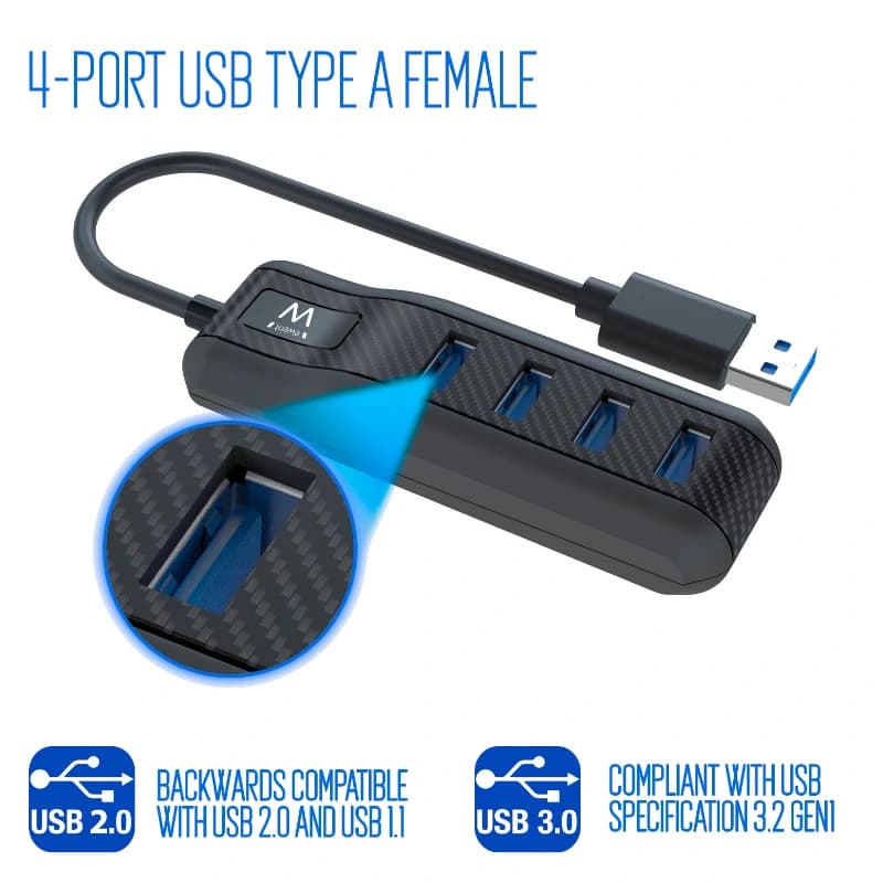 EWENT EW1138 Hub 4 Puertos USB 3.1 Gen1 (USB 3.0) - 2