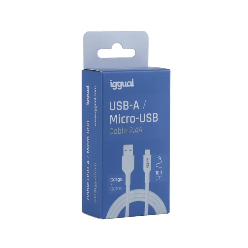 iggual cable USB-A/micro-USB 100 cm blanco - 3