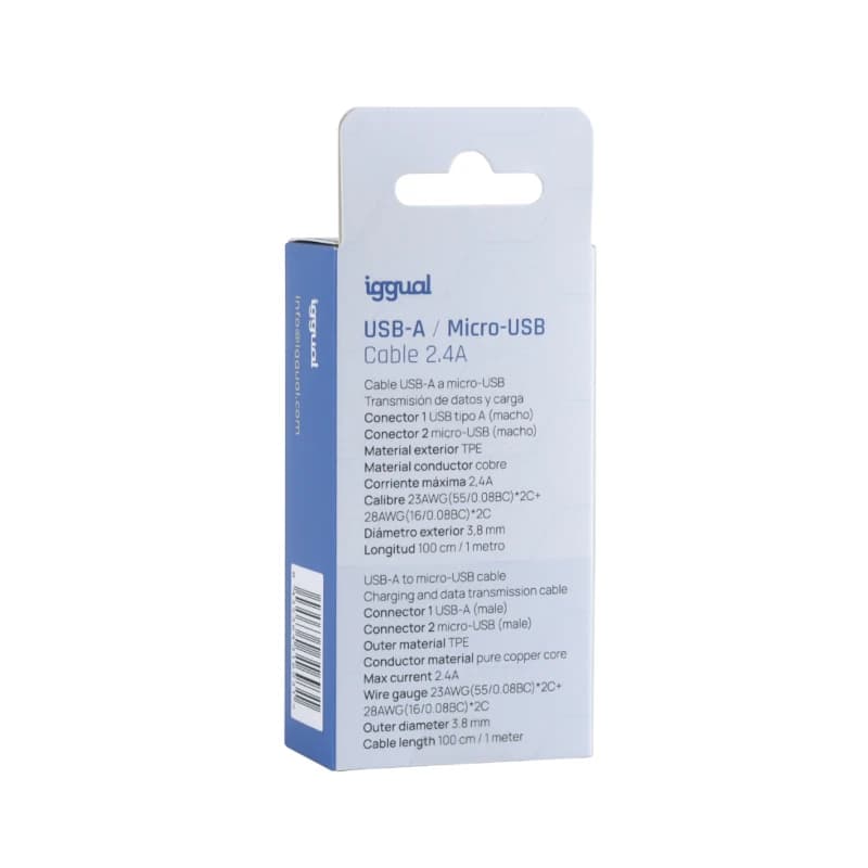 iggual cable USB-A/micro-USB 100 cm blanco - 4