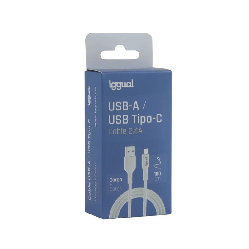iggual cable USB-A/USB-C 100 cm blanco - 3