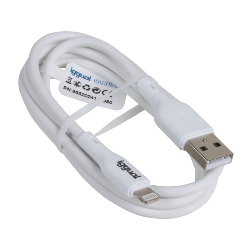 iggual cable USB-A/Lightning 100 cm blanco - 2