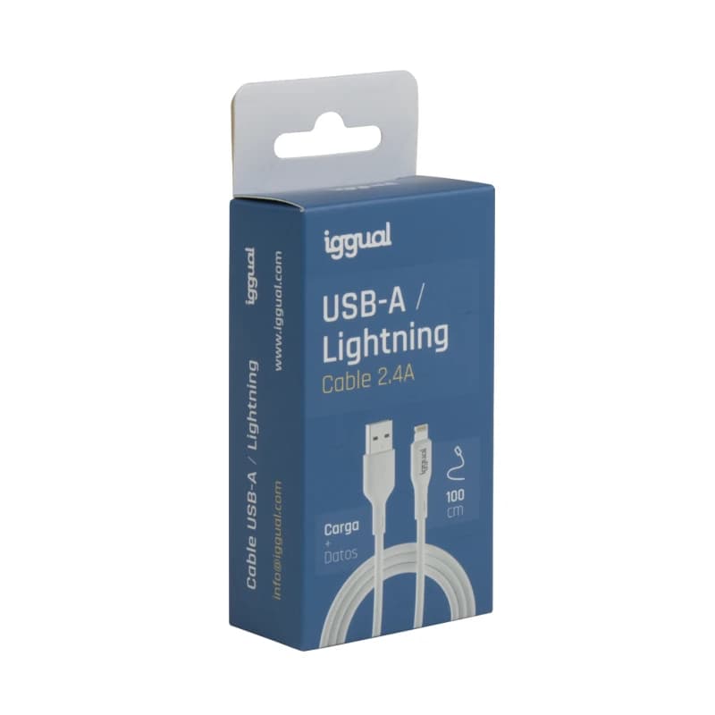 iggual cable USB-A/Lightning 100 cm blanco - 3