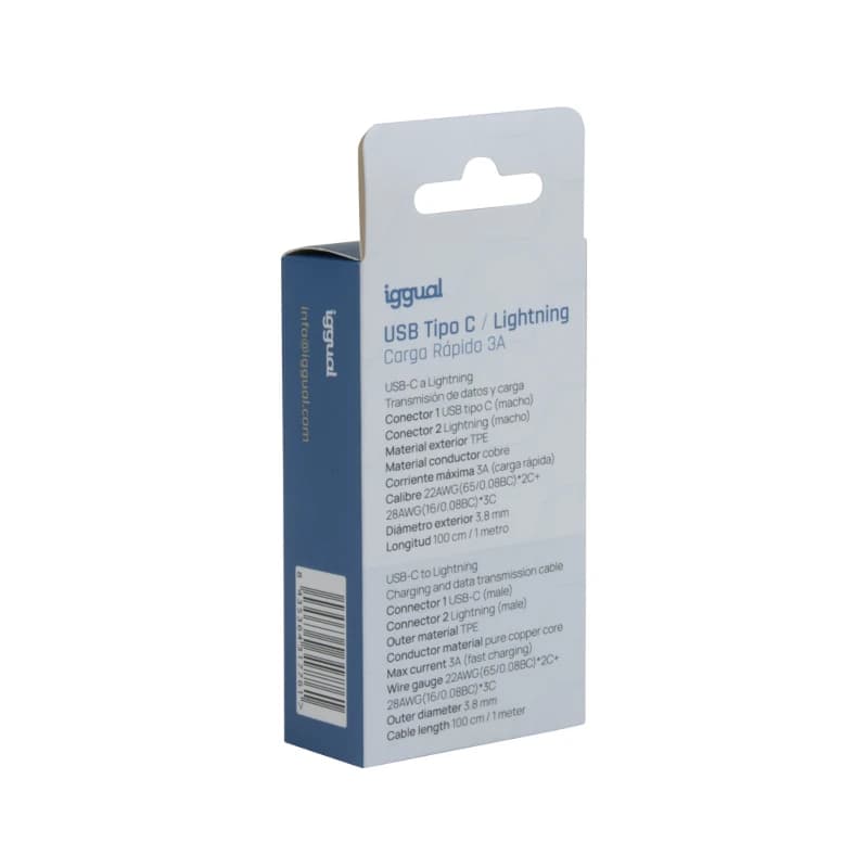 iggual cable USB-A/Lightning 100 cm blanco - 4