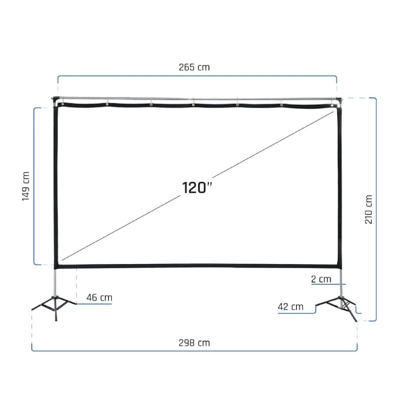 iggual Pantalla exterior portable 120" 265x149 cm - 2