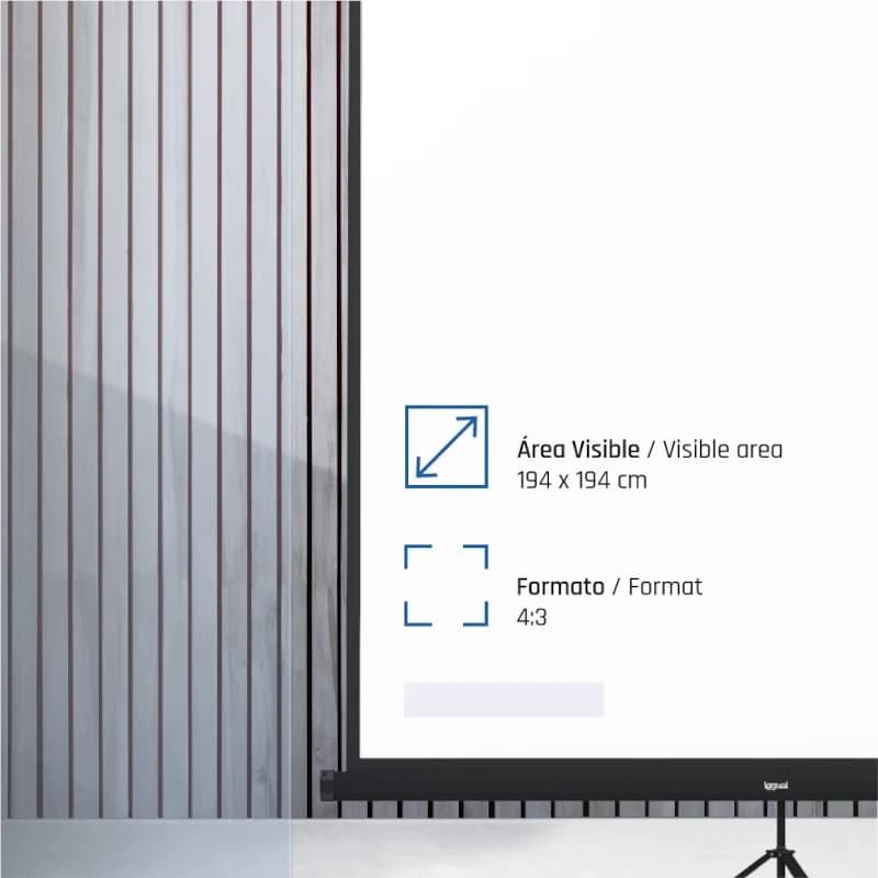 iggual Pantalla 112" 200x200 cm 1:1 trípode+bolsa - 4