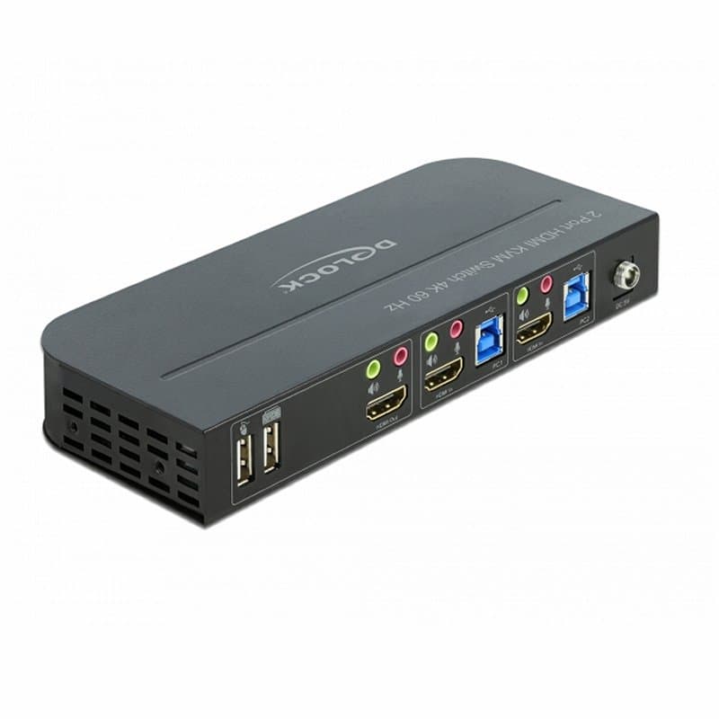 Delock Conmutador 2x HDMI KVM 4K 60 Hz con USB 3.0 - 2