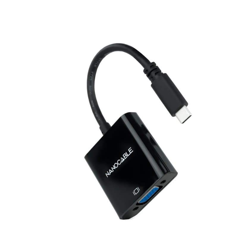 Nanocable Conversor USB-C/M a VGA/H Negro 10cm - 2