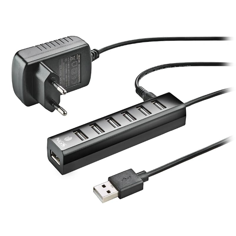 NGS Hub 7 puertos 2.0 con adap.corriente - 4