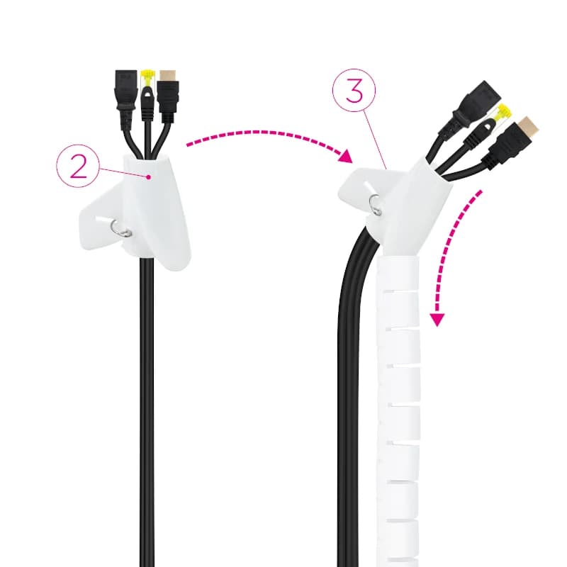 Nanocable Organizador cables flex. 25mm 1 M Blanco - 3