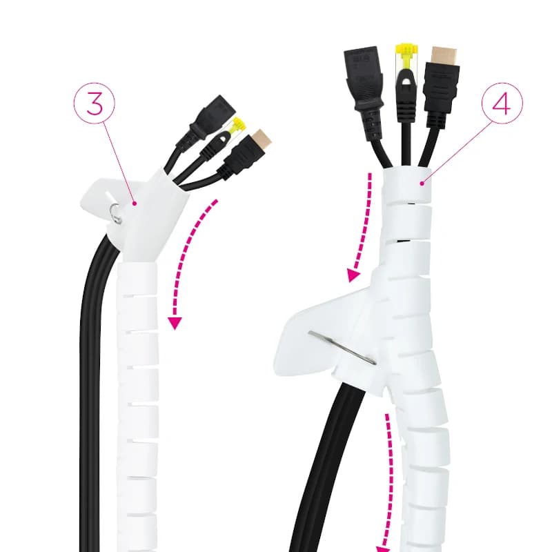 Nanocable Organizador cables flex. 25mm 1 M Blanco - 4