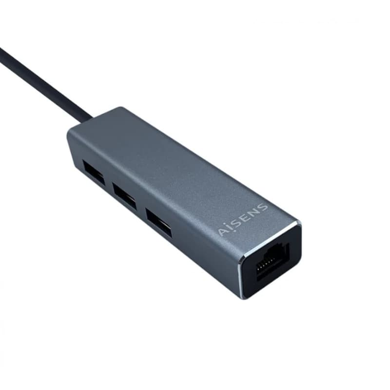 Aisens Conversor USB 3.1 Ethernet + 3 USB3.0 gris - 2