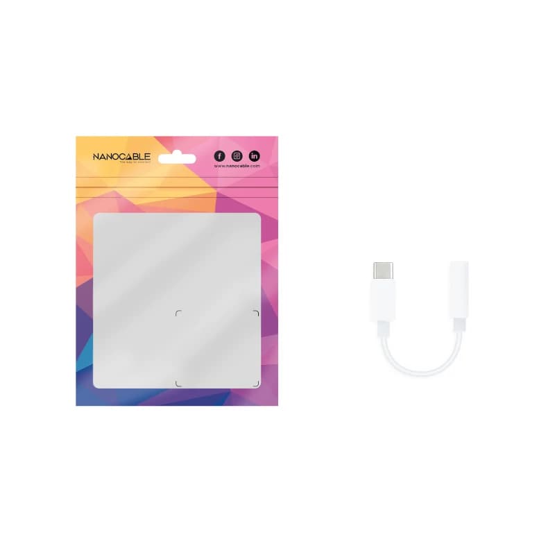 Nanocable Adaptador Audio USB-C-M a Jack-H, Blanco - 3