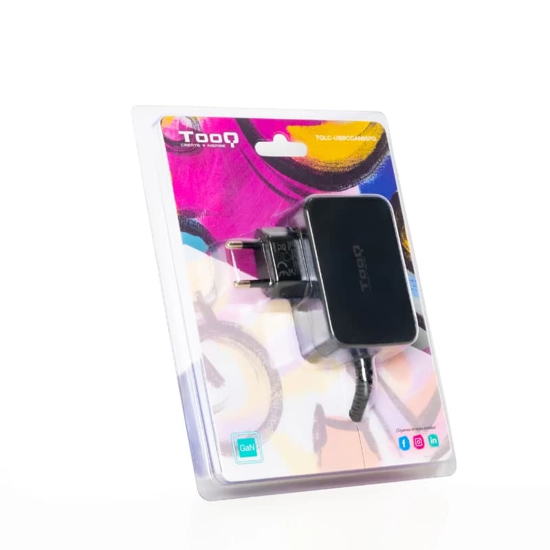 Tooq Cargador portatil GAN USB-C PD 65W Negro - 3
