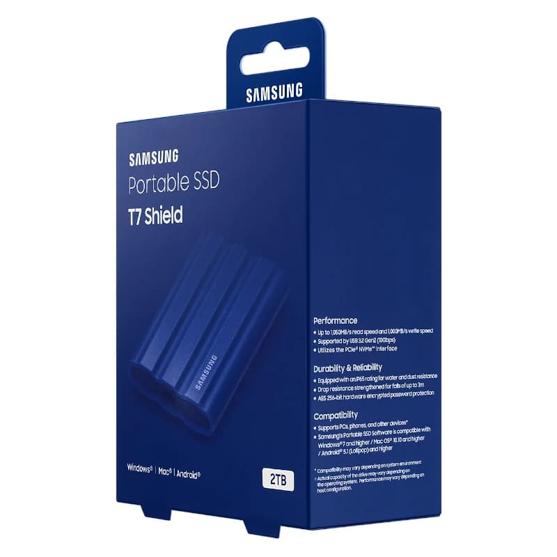 Samsung T7 Shield SSD Externo 2TB NVMe USB3.2 Azul - 3