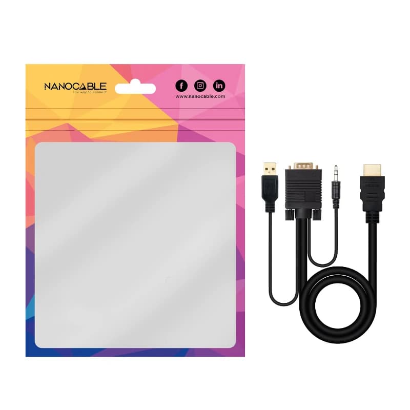 Nanocable Conversor HDMI a VGA-Jack-UBS, 1.8 m - 4